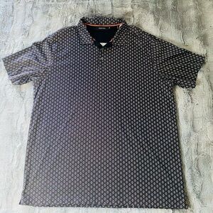 Bugatchi Purple and White Geometric Polo Shirt